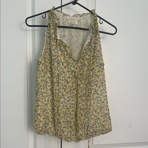 Max Studio Yellow Floral Sleeveless Blouse